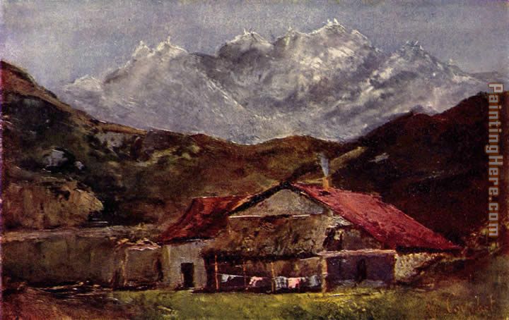 The mountain hut painting - Gustave Courbet The mountain hut art painting